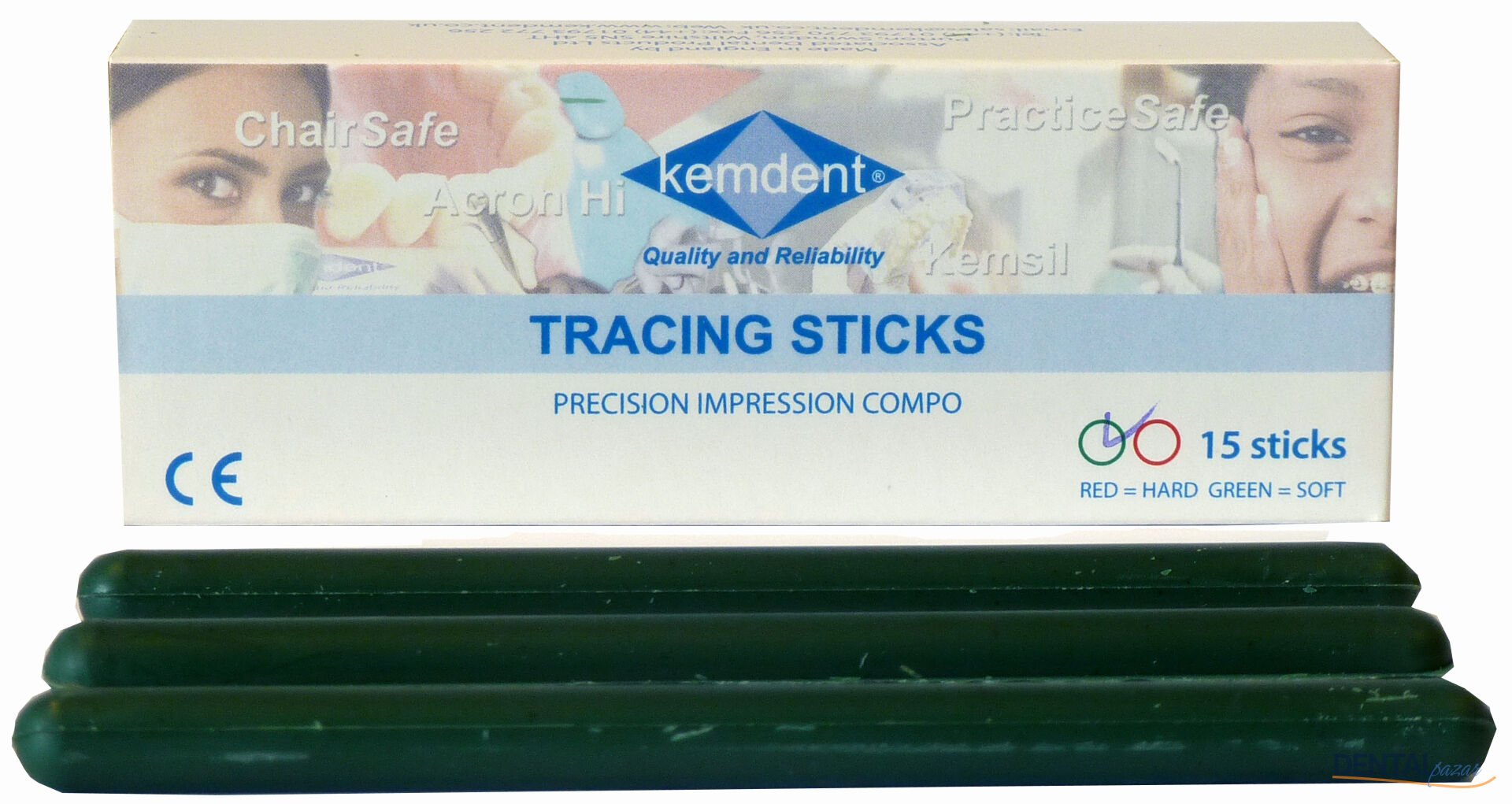 Impression Compound : Yeşil Mum Çubuk 15'li