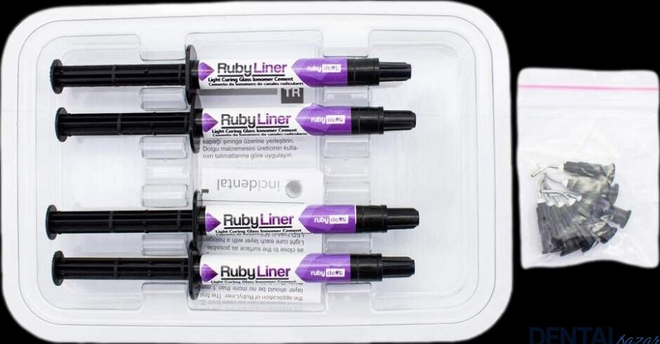 Rubydent Ruby Liner Işınla Sertleşen Cam İyonomer Siman 4'lü Paket