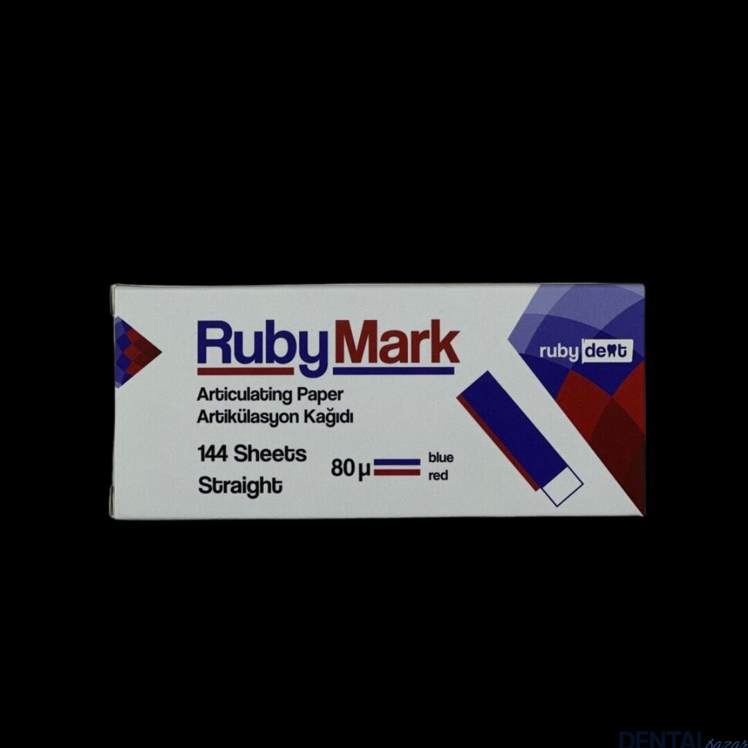 RubyMark Artikülasyon Kağıdı Düz 80 Mikron Kırmızı/Mavi