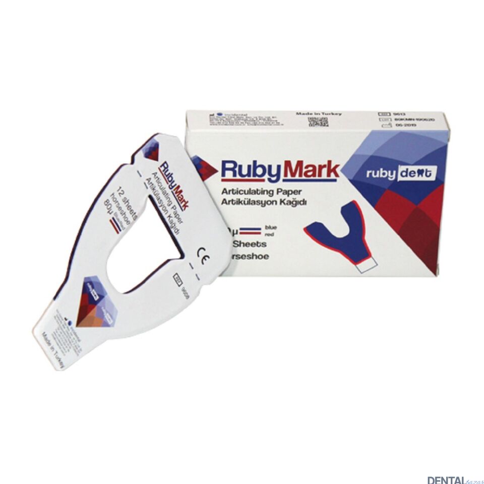 Ruby RubyMark U Formu Artikülasyon Kağıdı 80 Mikron Kırmızı/Mavi