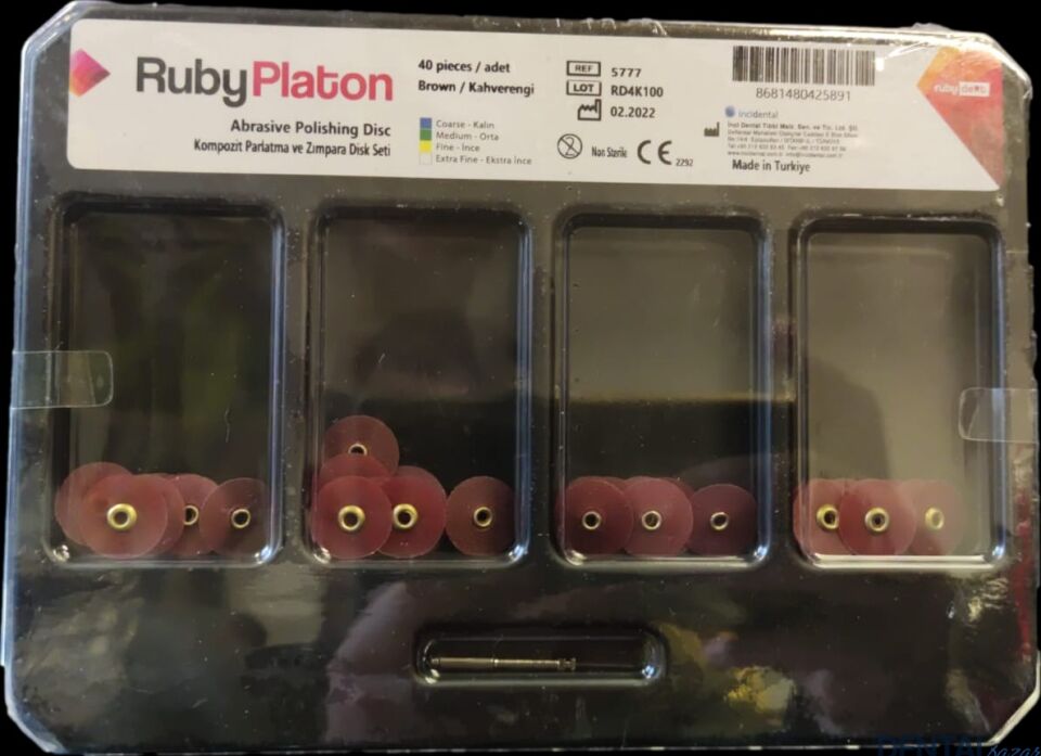Ruby Platon Kompozit Parlatma ve Zımpara Disk Seti Kahverengi 40 Lı