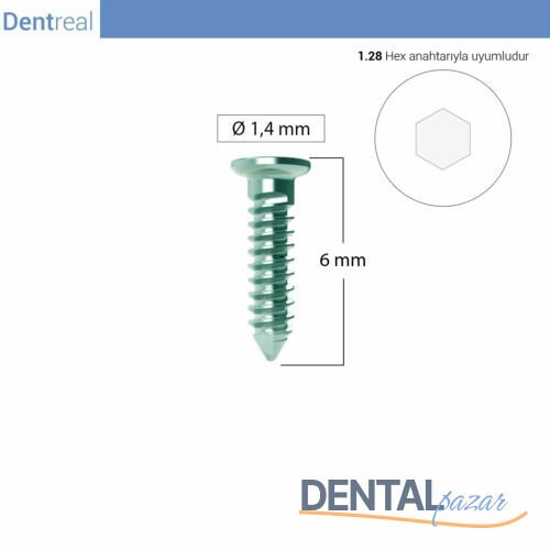 Bonefix GBR Vida Titanyum Kemik Sabitleme Mini Vida Refil - Ø 1,4 mm