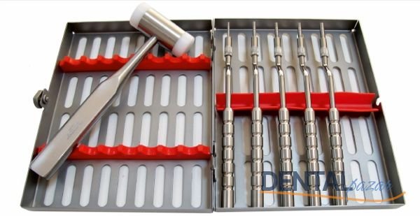 Osteotom Seti Stoperli 5 Parça + Çekiç +Kaset