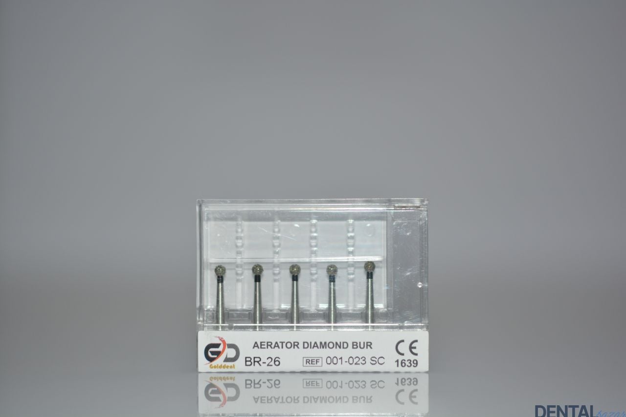 Golddent Elmas Frez BR-26 - 001-023 SC - Yuvarlak (Siyah Kuşak)