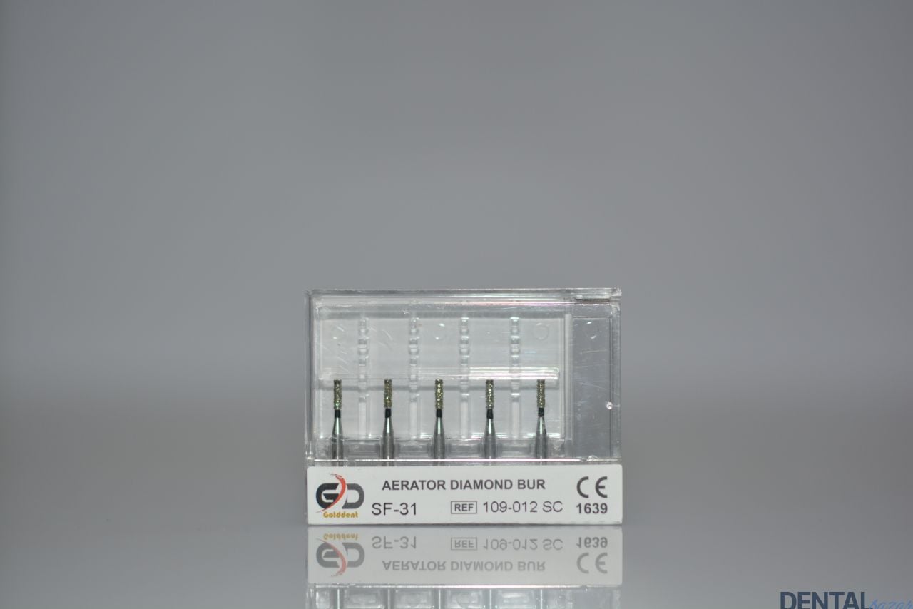 Golddent Elmas Frez SF-31 - 109-012 SC - Düz Uçlu Silindir (Siyah Kuşak)