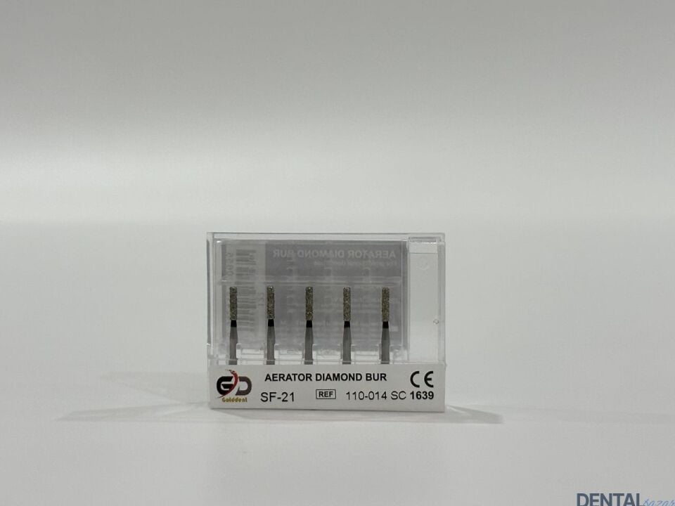 Golddent Elmas Frez SF-21 - 110-014 SC - Düz Uçlu Silindir (Siyah Kuşak)