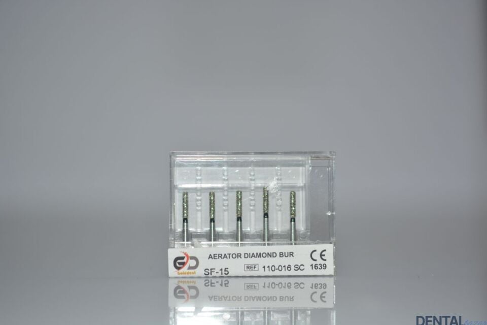 Golddent Elmas Frez SF-15 - 110-016 SC - Düz Uçlu Silindir (Siyah Kuşak)