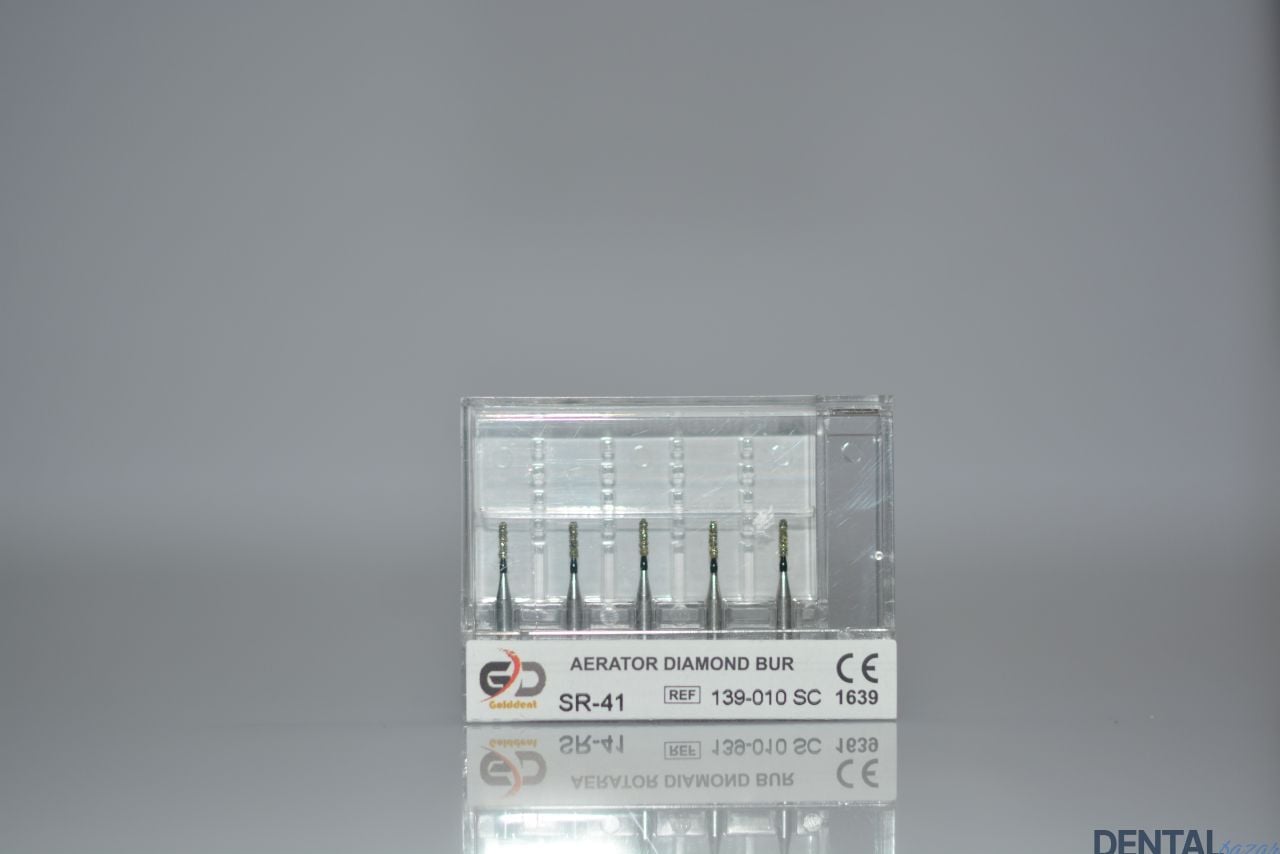 Golddent Elmas Frez SR-41 - 139-010 SC - Yuvarlak Uçlu Silindir (Siyah Kuşak)