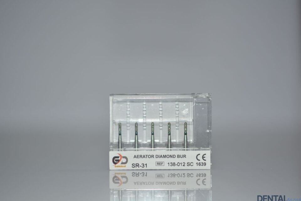 Golddent Elmas Frez SR-31 - 138-012 SC - Yuvarlak Uçlu Silindir (Siyah Kuşak)