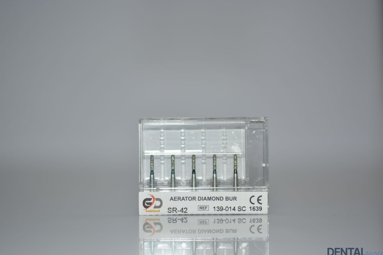 Golddent Elmas Frez SR-42 - 139-014 SC - Yuvarlak Uçlu Silindir (Siyah Kuşak)