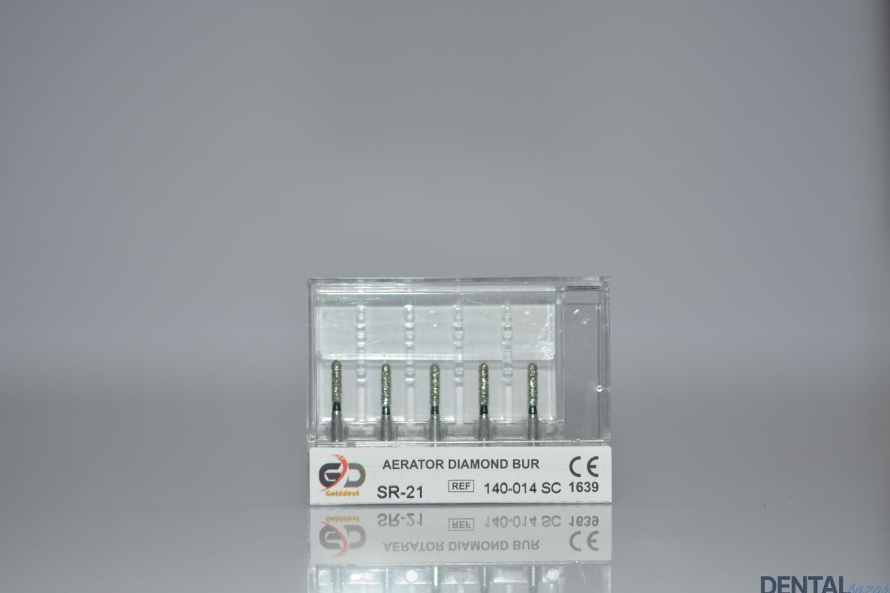 Golddent Elmas Frez SR-21 - 140-014 SC - Yuvarlak Uçlu Silindir (Siyah Kuşak)