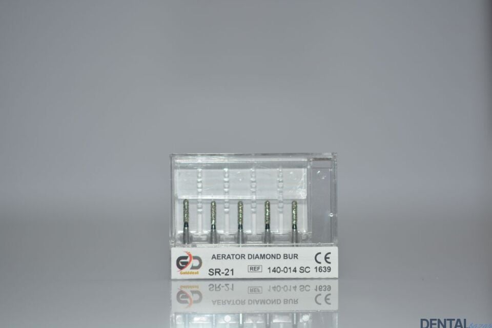Golddent Elmas Frez SR-21 - 140-014 SC - Yuvarlak Uçlu Silindir (Siyah Kuşak)