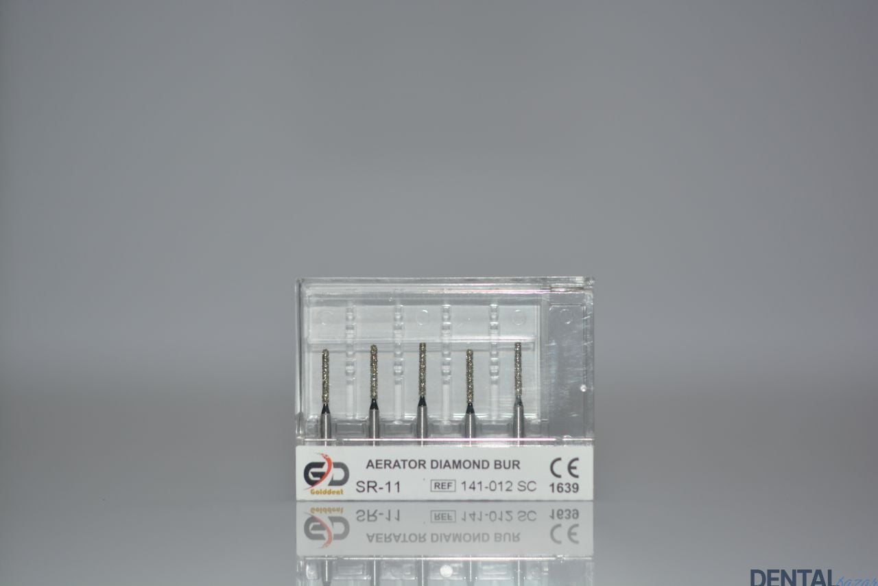 Golddent Elmas Frez SR-11 - 141-012 SC - Yuvarlak Uçlu Silindir (Siyah Kuşak)