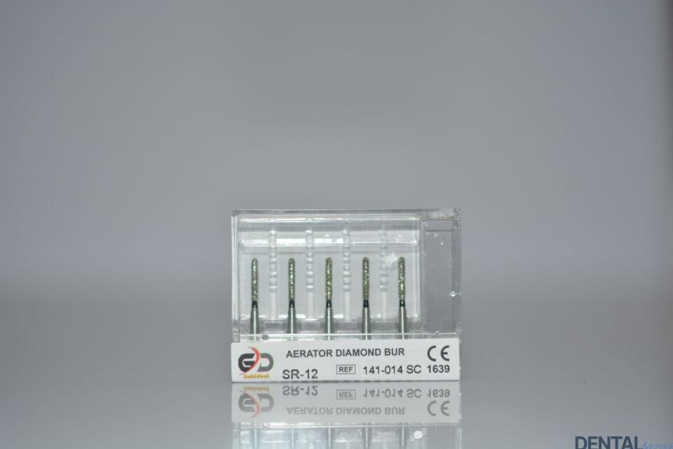 Golddent Elmas Frez SR-12 - 141-014 SC - Yuvarlak Uçlu Silindir (Siyah Kuşak)