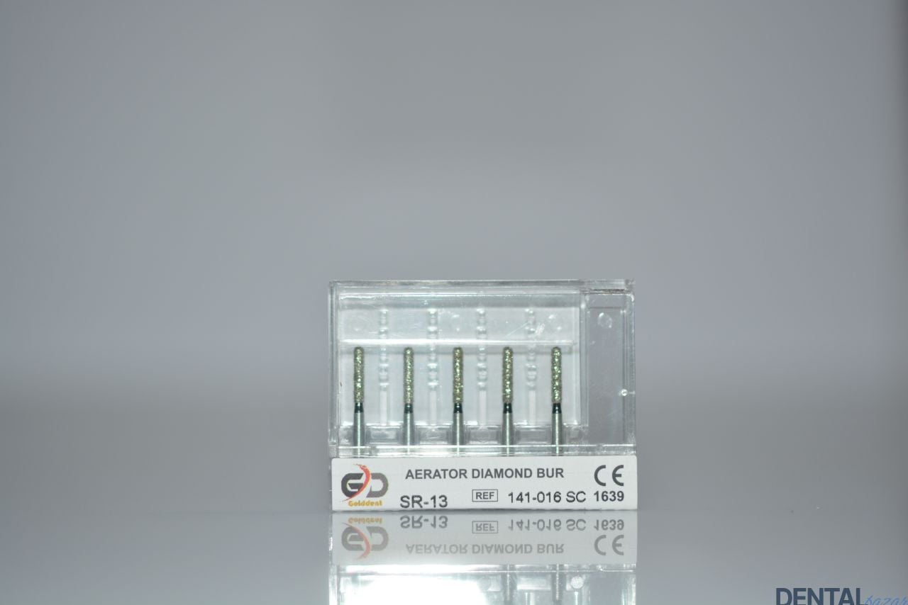 Golddent Elmas Frez SR-13 - 141-016 SC - Yuvarlak Uçlu Silindir (Siyah Kuşak)