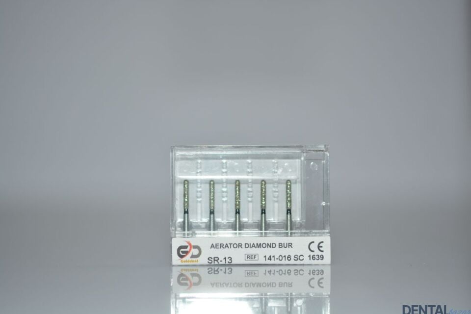 Golddent Elmas Frez SR-13 - 141-016 SC - Yuvarlak Uçlu Silindir (Siyah Kuşak)