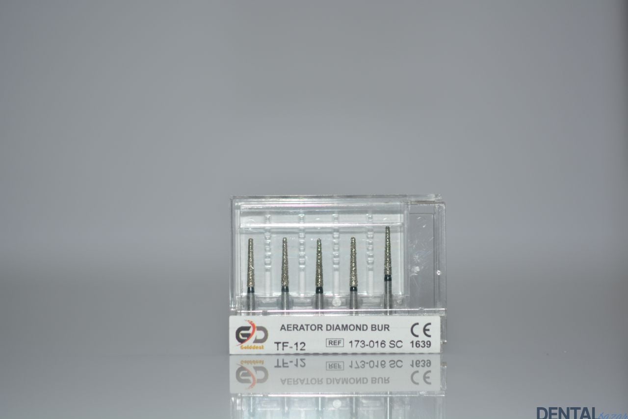 Golddent Elmas Frez TF-12 - 173-016 SC - Düz Uçlu Konik (Siyah Kuşak)