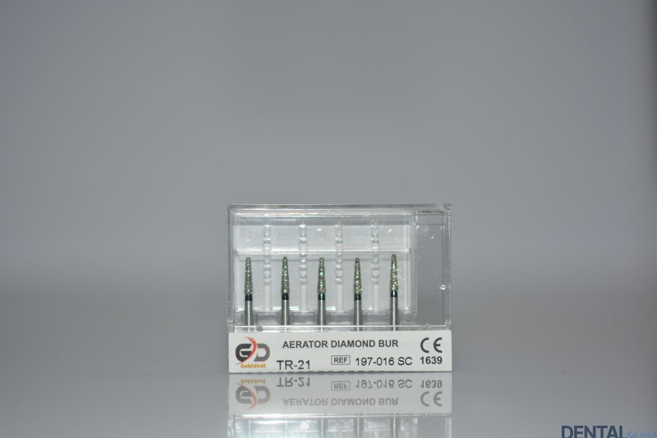 Golddent Elmas Frez TR-21 - 197-016 SC - Yuvarlak Uçlu Konik (Siyah Kuşak)