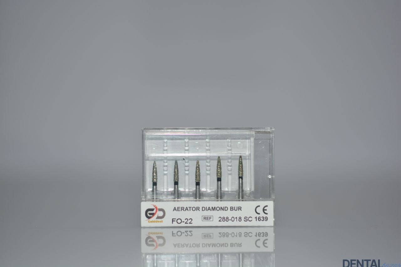 Golddent Elmas Frez FO-22 - 288-018 SC - Torpido Silindir (Siyah Kuşak)