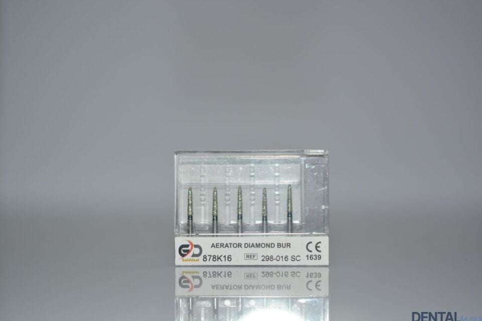 Golddent Elmas Frez 878K16 - 298-016 SC - Torpido Konik (Siyah Kuşak)