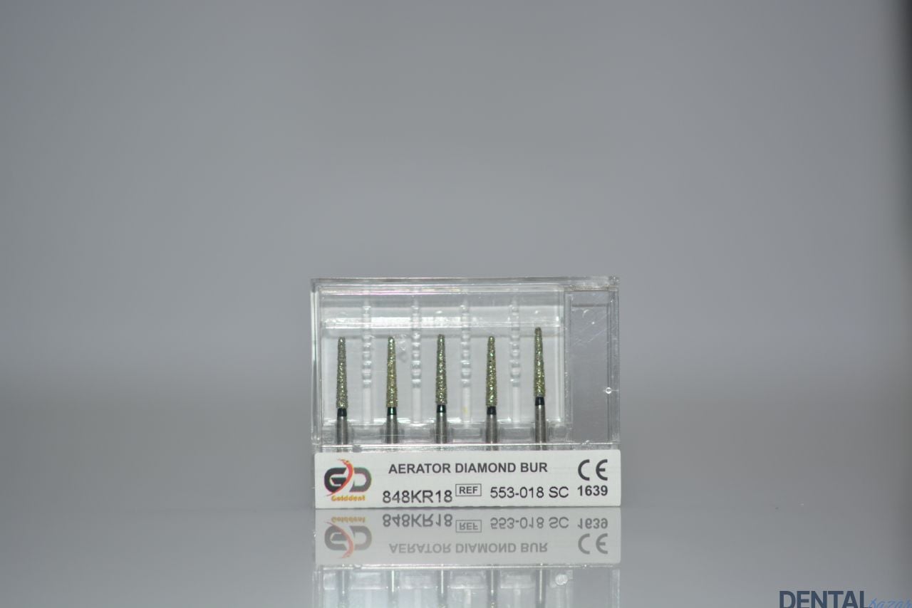 Golddent Elmas Frez 848KR18 - 553-018 SC - Yuvarlak Kenarlı Konik (Siyah Kuşak)