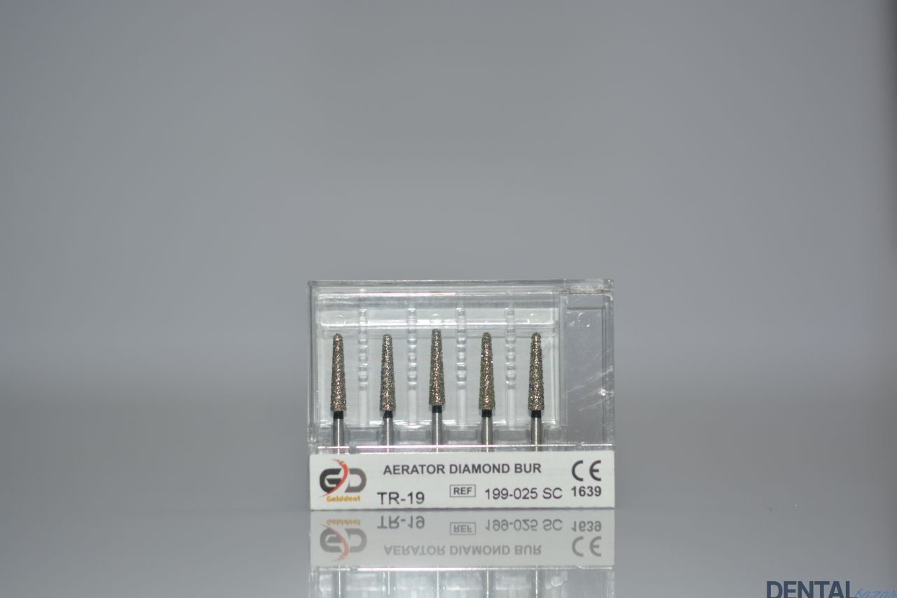 Golddent Elmas Frez TR-19 - 199-025 SC - Yuvarlak Uçlu Konik (Siyah Kuşak)