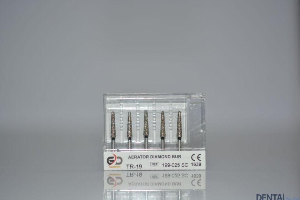 Golddent Elmas Frez TR-19 - 199-025 SC - Yuvarlak Uçlu Konik (Siyah Kuşak)