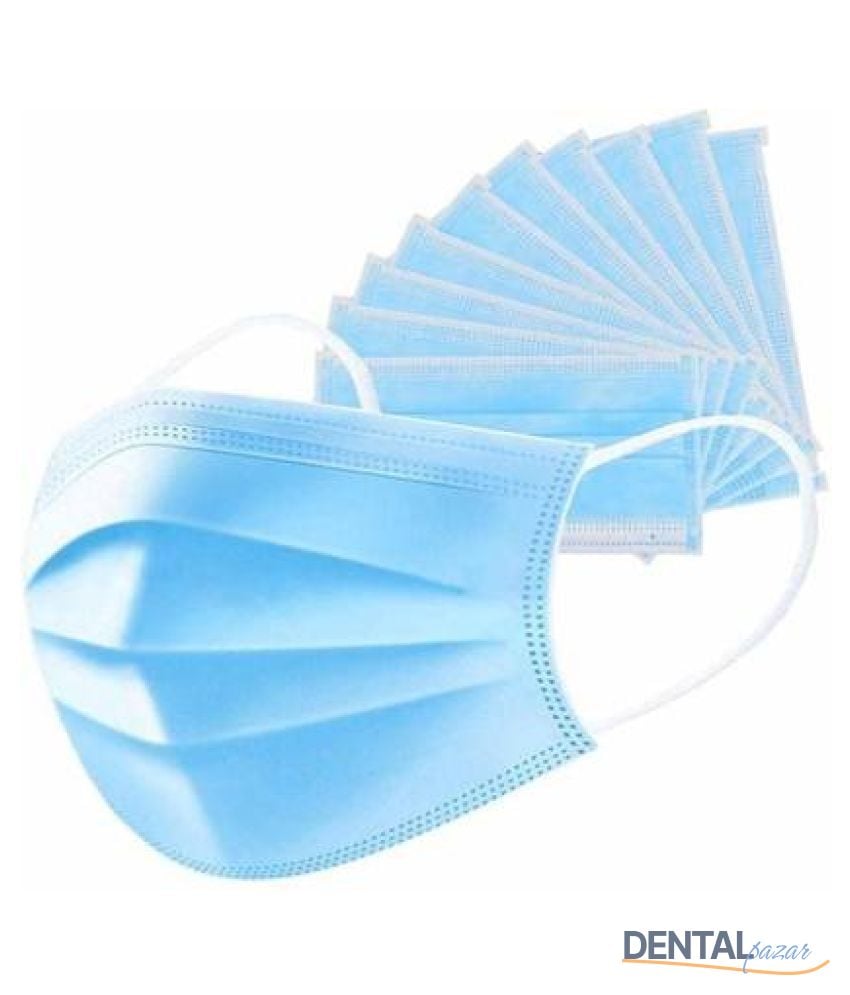 3 Katlı Lastikli Cerrahi Maske - Mavi 5 Kutu