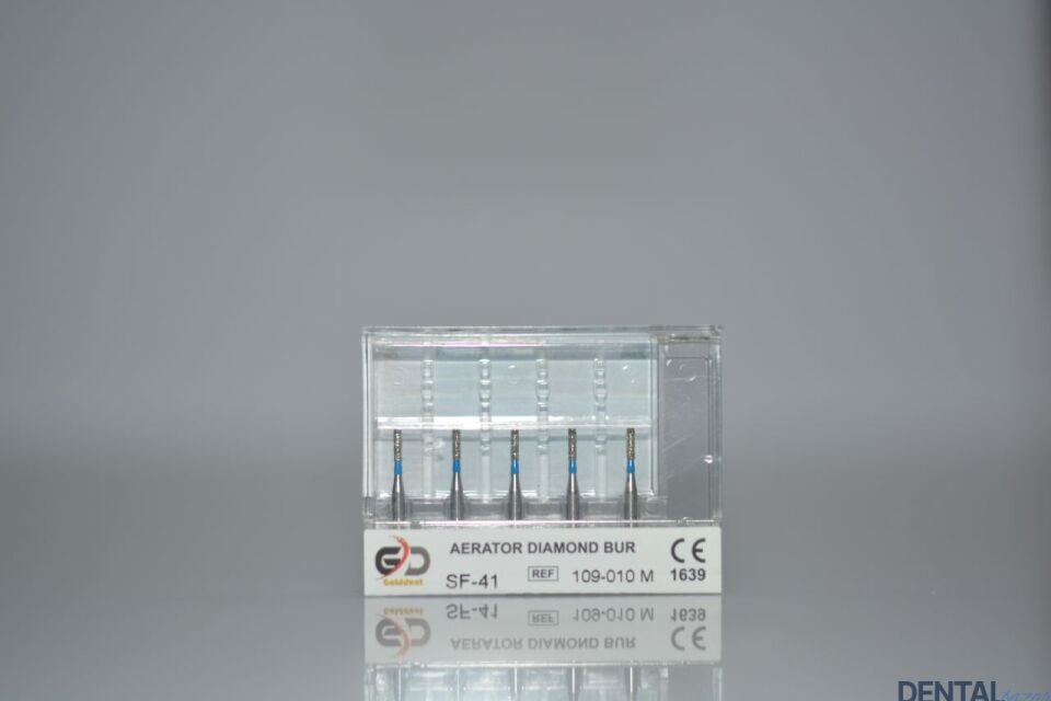 Golddent Elmas Frez SF-41 - 109-010 M - Düz Uçlu Silindir (Mavi Kuşak)