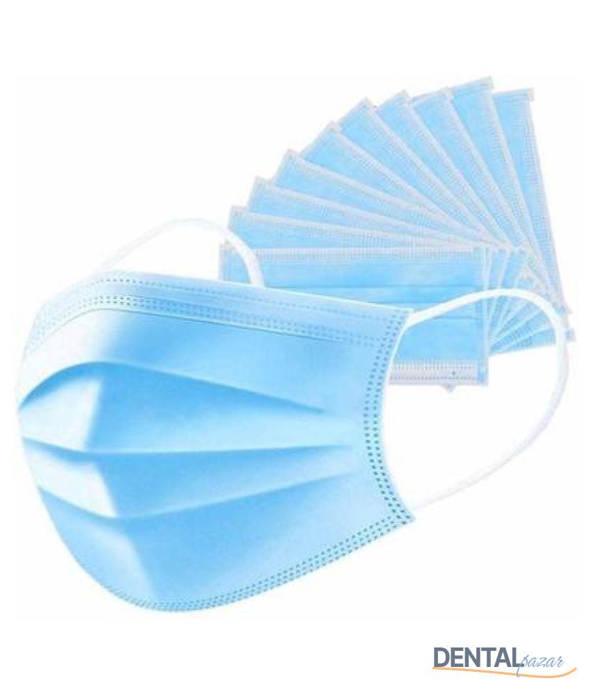 3 Katlı Lastikli Cerrahi Maske - Mavi 2 Kutu