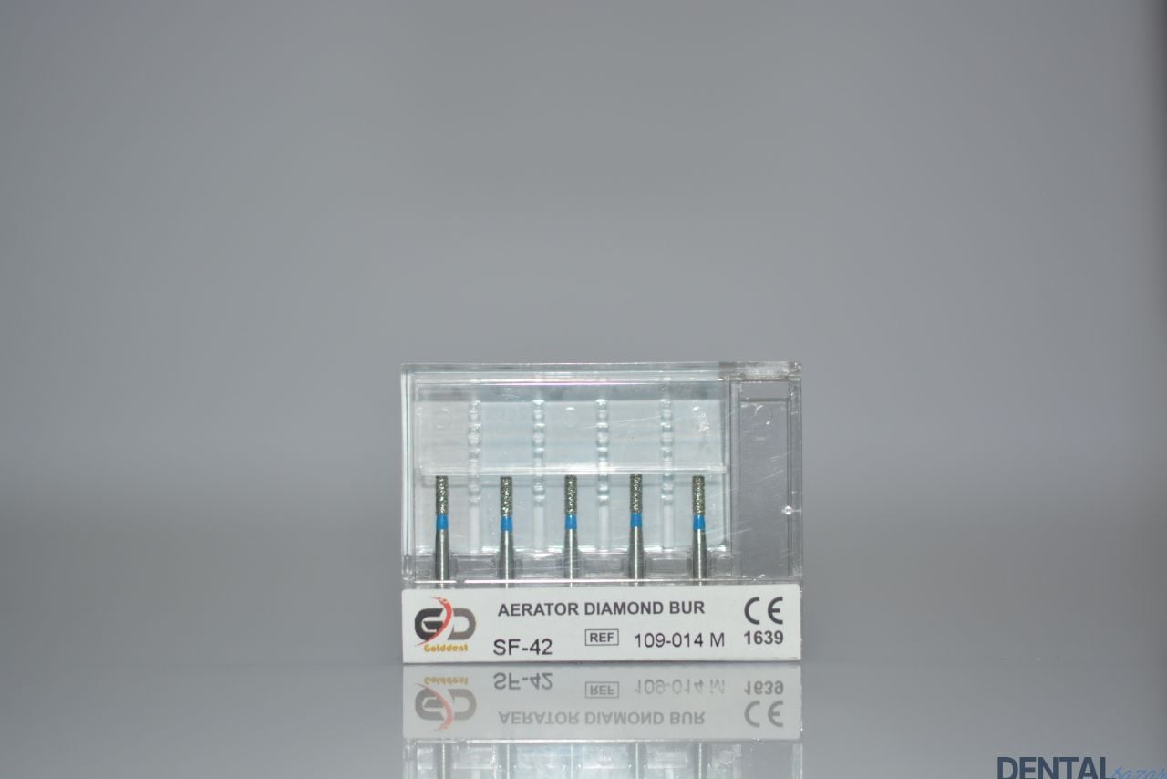 Golddent Elmas Frez SF-42 - 109-014 M - Düz Uçlu Silindir (Mavi Kuşak)