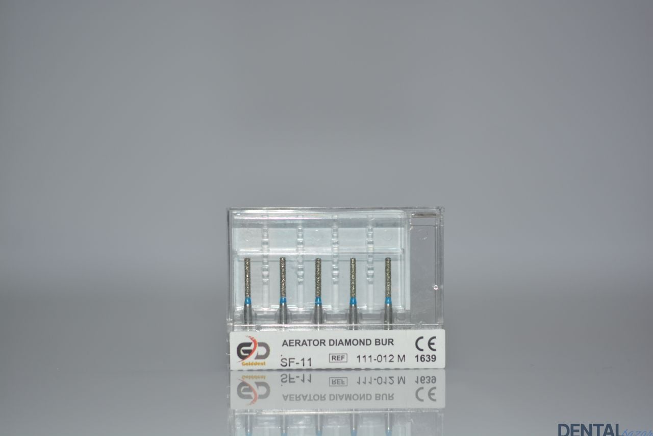 Golddent Elmas Frez SF-11 - 111-012 M - Düz Uçlu Silindir (Mavi Kuşak)