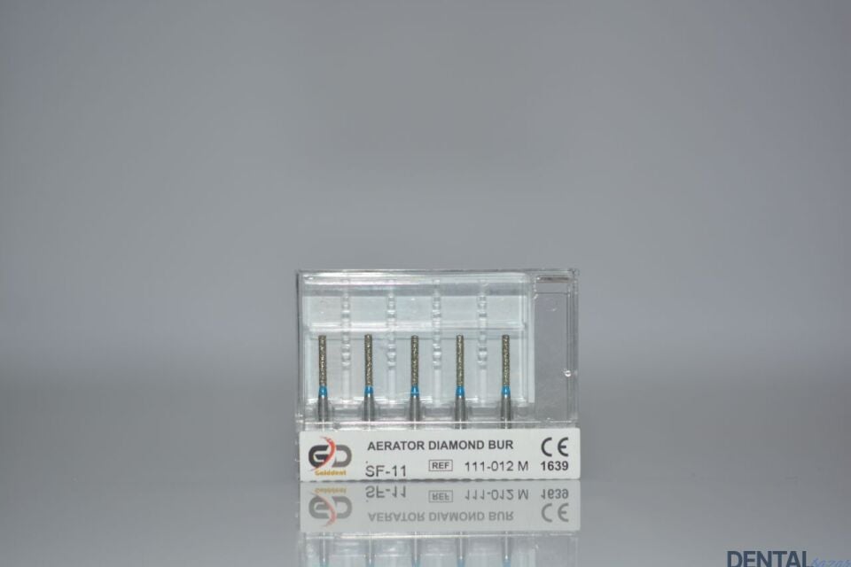 Golddent Elmas Frez SF-11 - 111-012 M - Düz Uçlu Silindir (Mavi Kuşak)