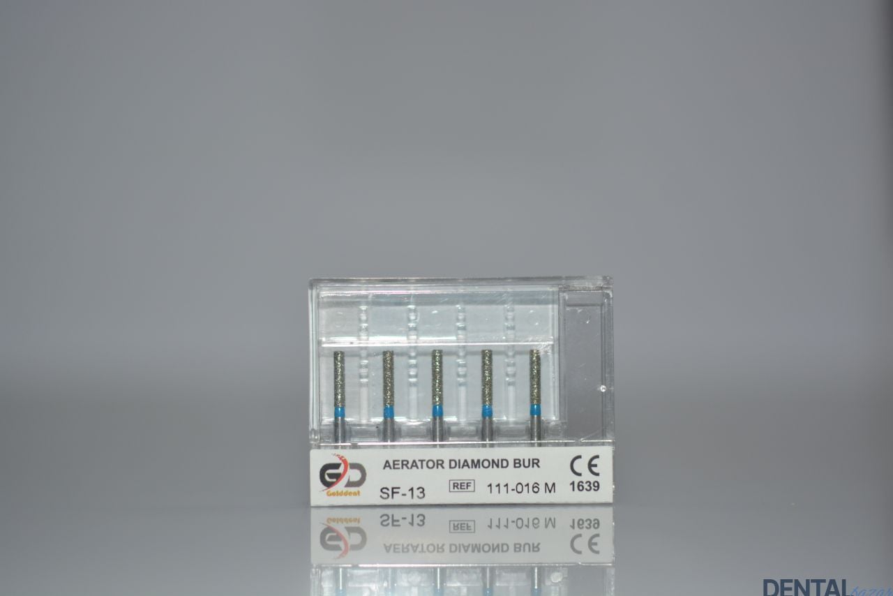 Golddent Elmas Frez SF-13 - 111-016 M - Düz Uçlu Silindir (Mavi Kuşak)