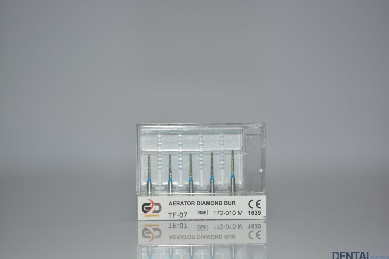 Golddent Elmas Frez TF-07 - 172-010 M - Düz Uçlu Konik (Mavi Kuşak)