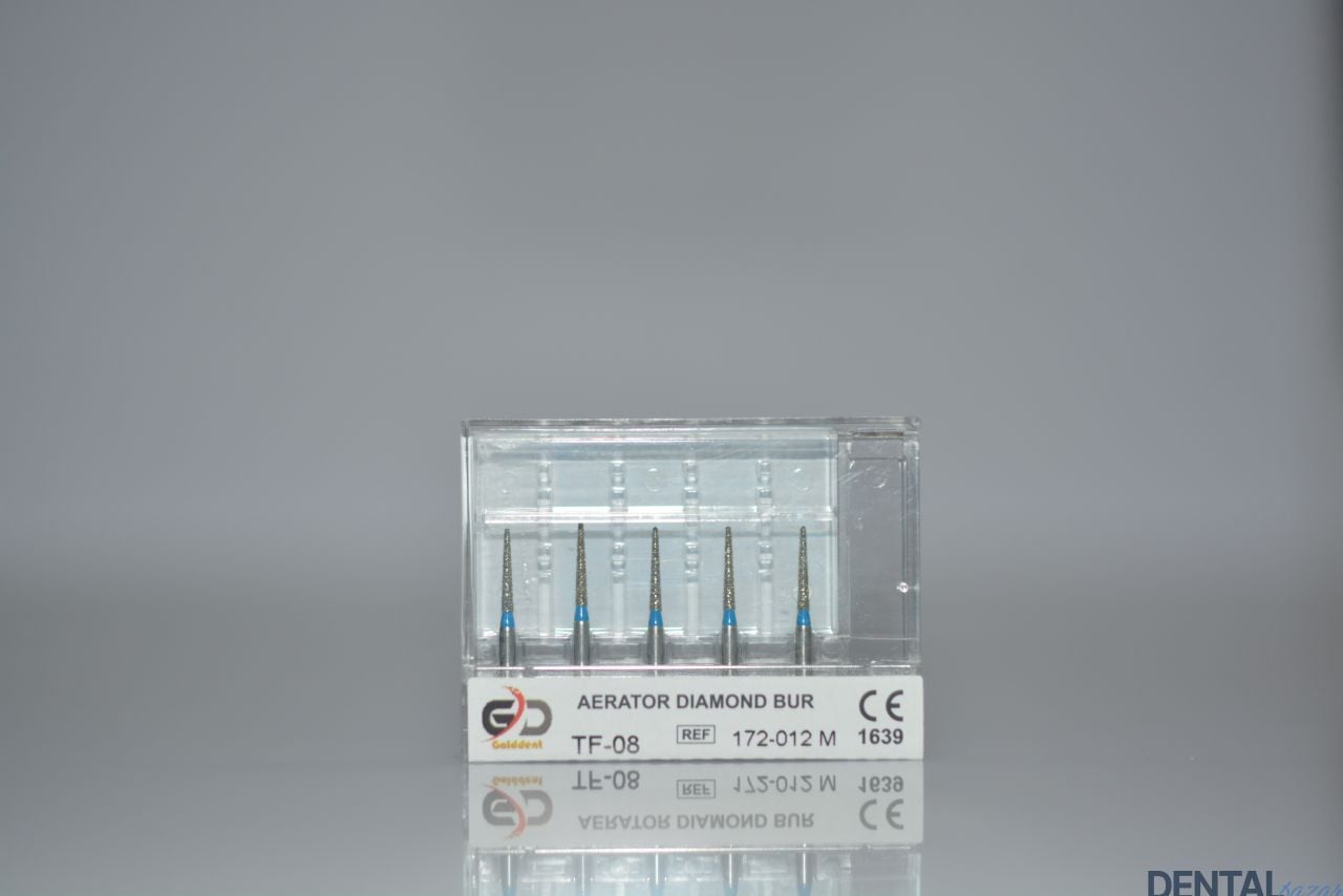 Golddent Elmas Frez TF-08 - 172-012 M - Düz Uçlu Konik (Mavi Kuşak)