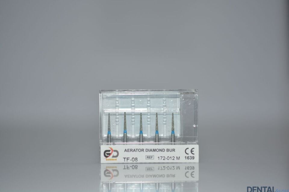 Golddent Elmas Frez TF-08 - 172-012 M - Düz Uçlu Konik (Mavi Kuşak)