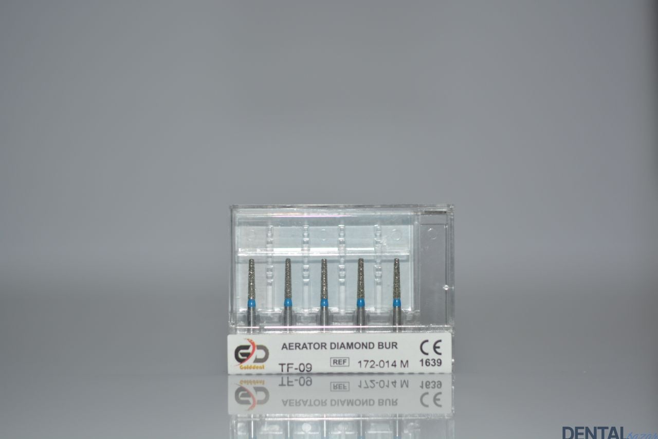 Golddent Elmas Frez TF-09 - 172-014 M - Düz Uçlu Konik (Mavi Kuşak)