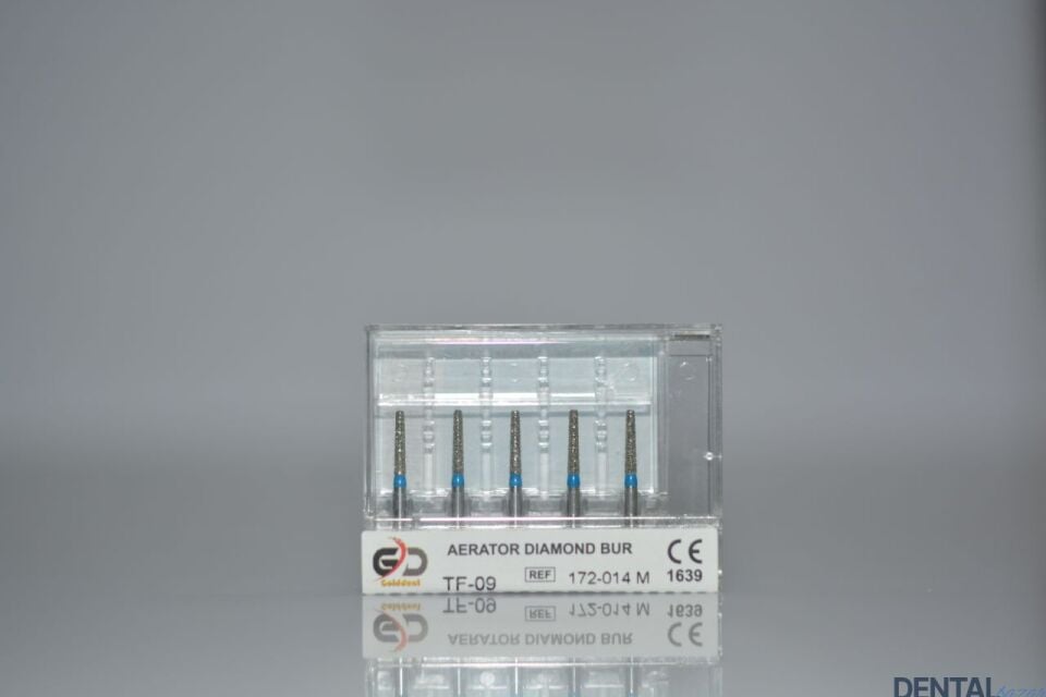 Golddent Elmas Frez TF-09 - 172-014 M - Düz Uçlu Konik (Mavi Kuşak)