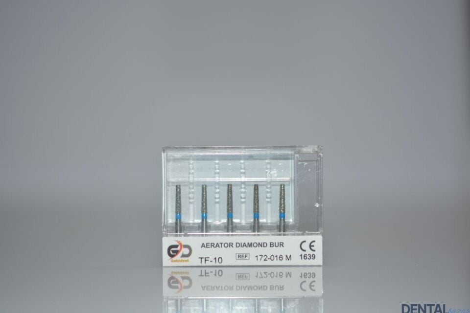 Golddent Elmas Frez TF-10 - 172-016 M - Düz Uçlu Konik (Mavi Kuşak)