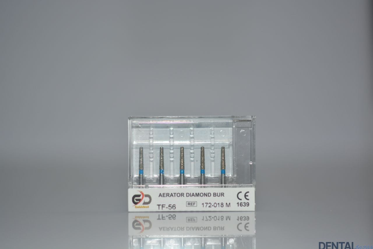 Golddent Elmas Frez TF-56 - 172-018 M - Düz Uçlu Konik (Mavi Kuşak)