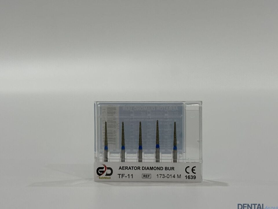 Golddent Elmas Frez TF-11 - 173-014 M - Düz Uçlu Konik (Mavi Kuşak)
