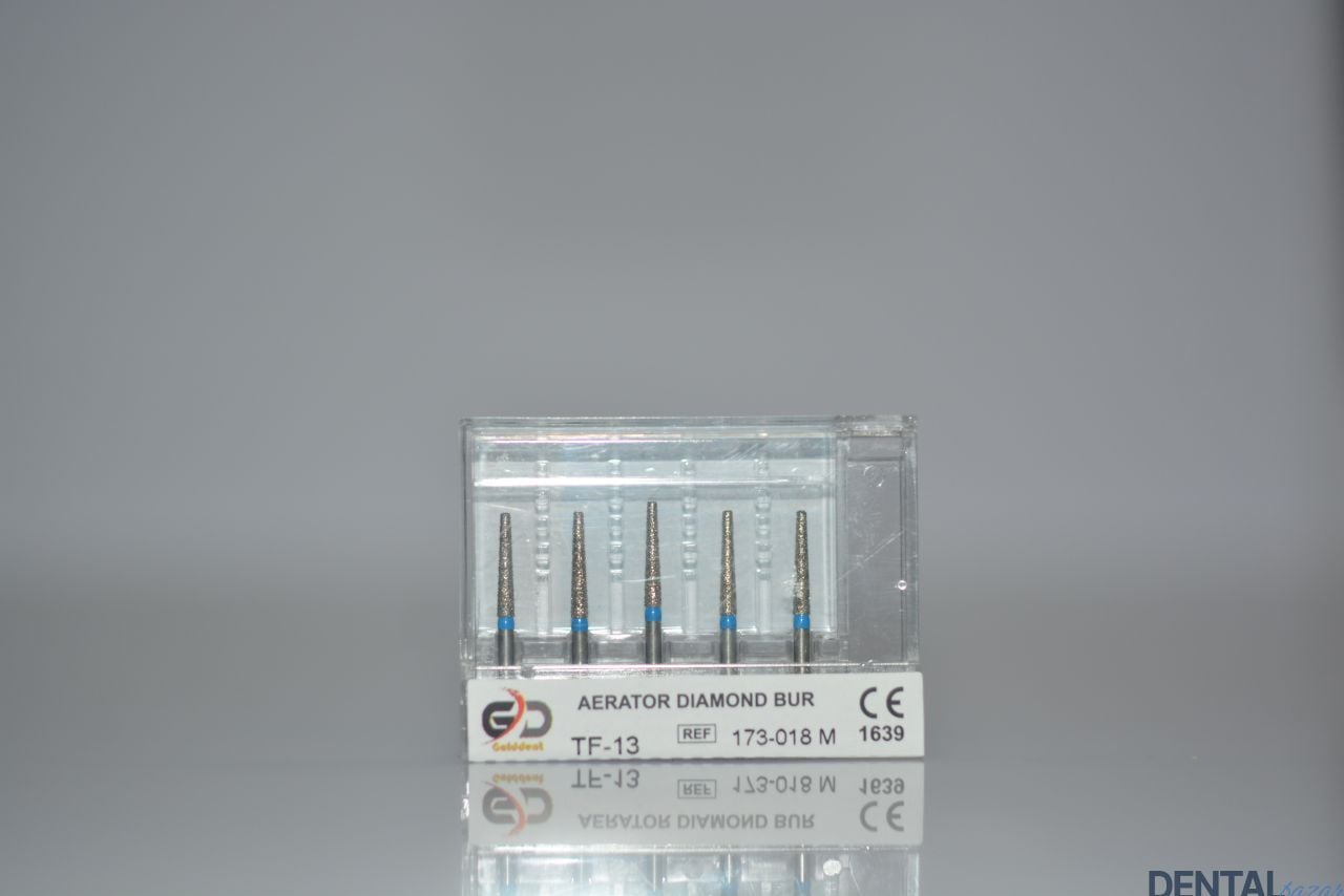 Golddent Elmas Frez TF-13 - 173-018 M - Düz Uçlu Konik (Mavi Kuşak)