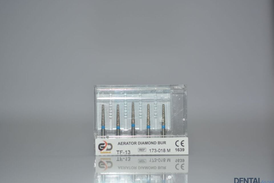 Golddent Elmas Frez TF-13 - 173-018 M - Düz Uçlu Konik (Mavi Kuşak)