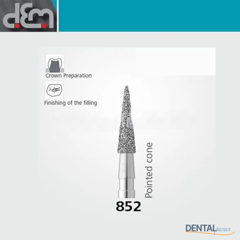 DX Sentetik Elmas Frez - 852 - İğne Uç - 10 Adet