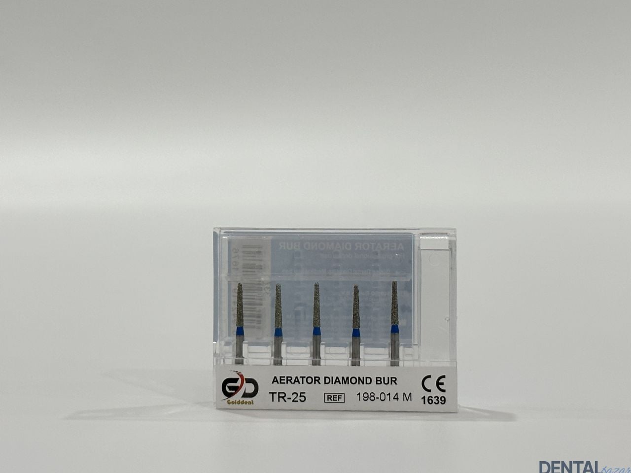 Golddent Elmas Frez TR-25 - 198-014 M - Yuvarlak Uçlu Konik (Mavi Kuşak)