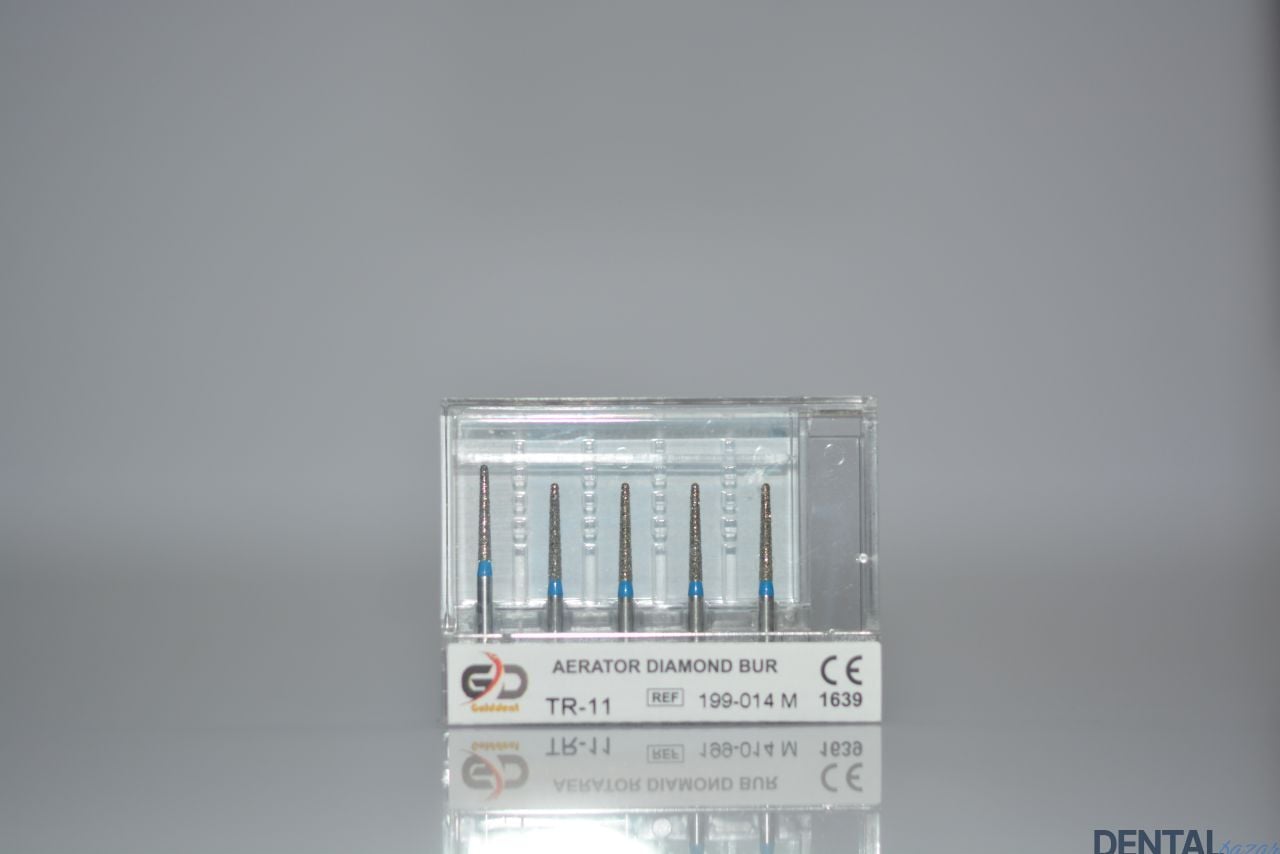 Golddent Elmas Frez TR-11 - 199-014 M - Yuvarlak Uçlu Konik (Mavi Kuşak)