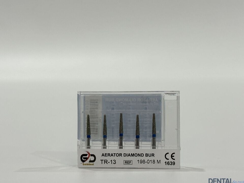Golddent Elmas Frez TR-13 - 198-018 M - Yuvarlak Uçlu Konik (Mavi Kuşak)