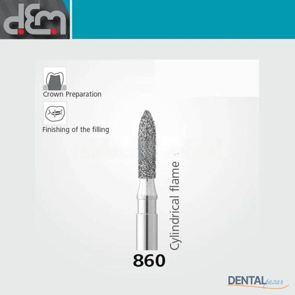 DX Sentetik Elmas Frez - 860 - Alev Uç - 10 Adet