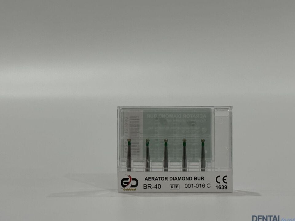 Golddent Elmas Frez BR-40 - 001-016 C - Yuvarlak (Yeşil Kuşak)